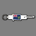 4mm Clip & Key Ring W/ Full Color Flag of Pitcairn Islands Key Tag